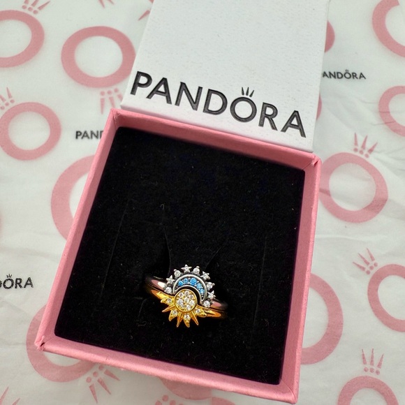 Pandora Sun and Moon Ring - Gold and Silver - Picture 2 of 3